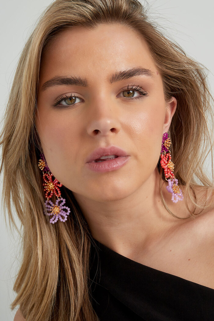 Flower party statement earrings - multi Picture2